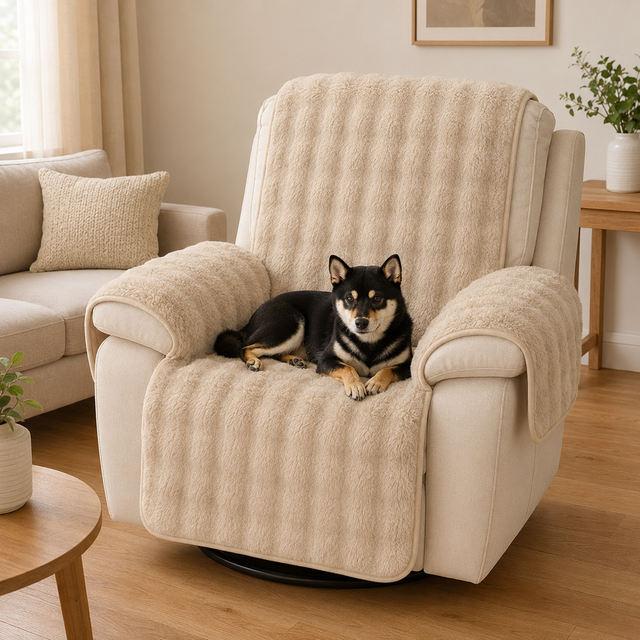 Water-Resistant Couch Cover for Dogs – Non-Slip Plush Sofa Protector
