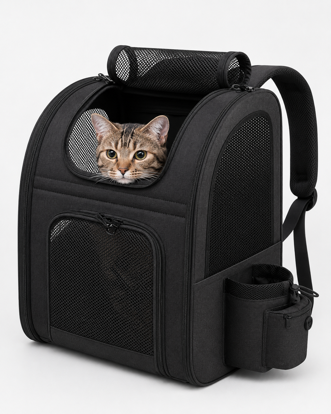 Travel Companion | Large Cat Carrier Bag with Expandable Design | Breathable Panels for Comfortable Travel