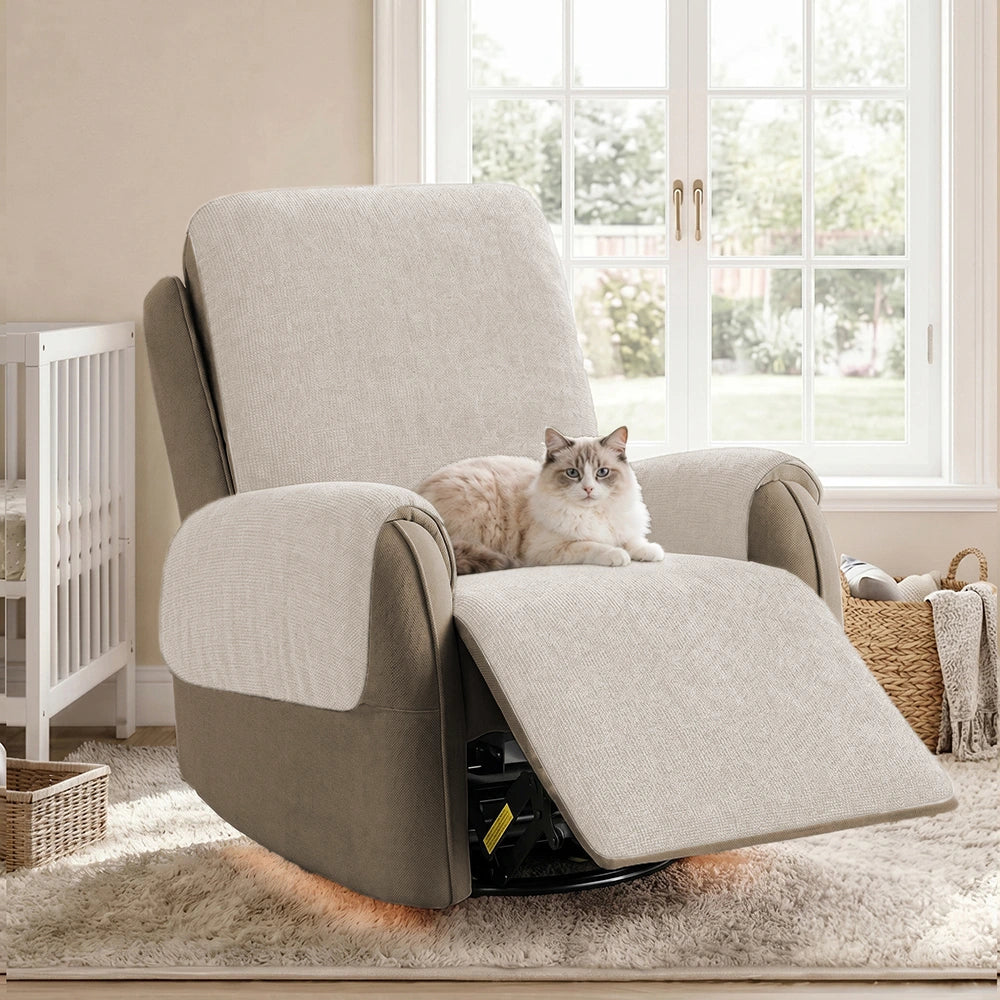 One-Piece Chenille Recliner Cover – Water-Repellent Non-Slip Slipcover - view 6