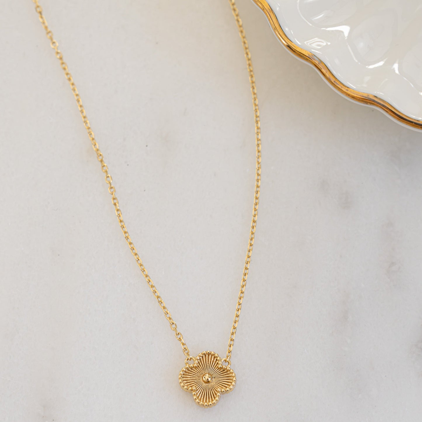 Lucky Four Leaf Clover Charm Necklace