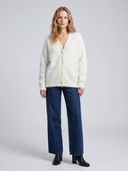 Fuzzy Oversized V-Neck Cardigan