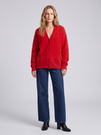 Fuzzy Oversized V-Neck Cardigan