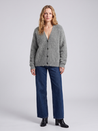 Fuzzy Oversized V-Neck Cardigan