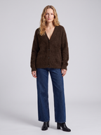 Fuzzy Oversized V-Neck Cardigan