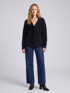 Fuzzy Oversized V-Neck Cardigan