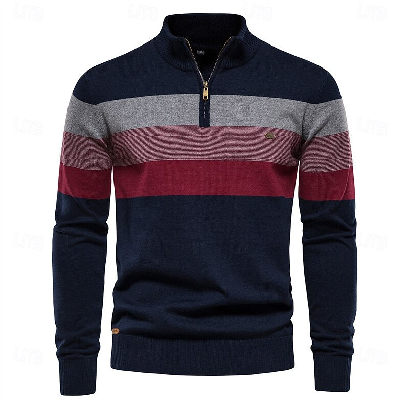 Ignatius Striped Quarter-Zip Sweater - image 1