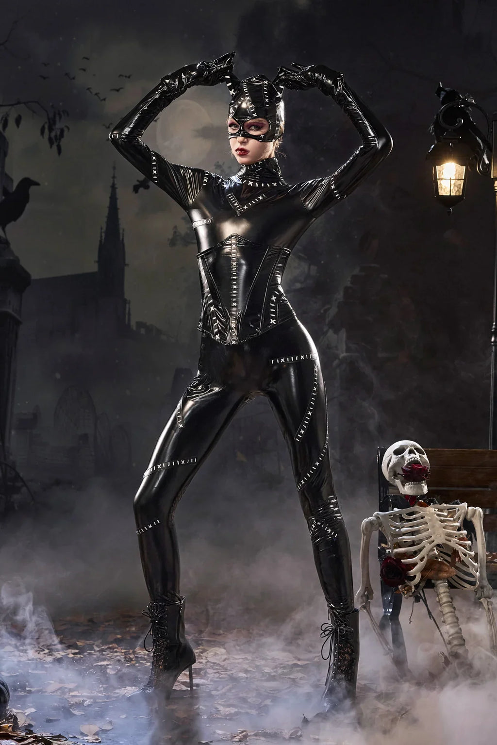 Glossy Cat Catsuit Costume Set