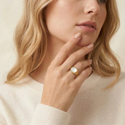 Gold Shell Statement Ring