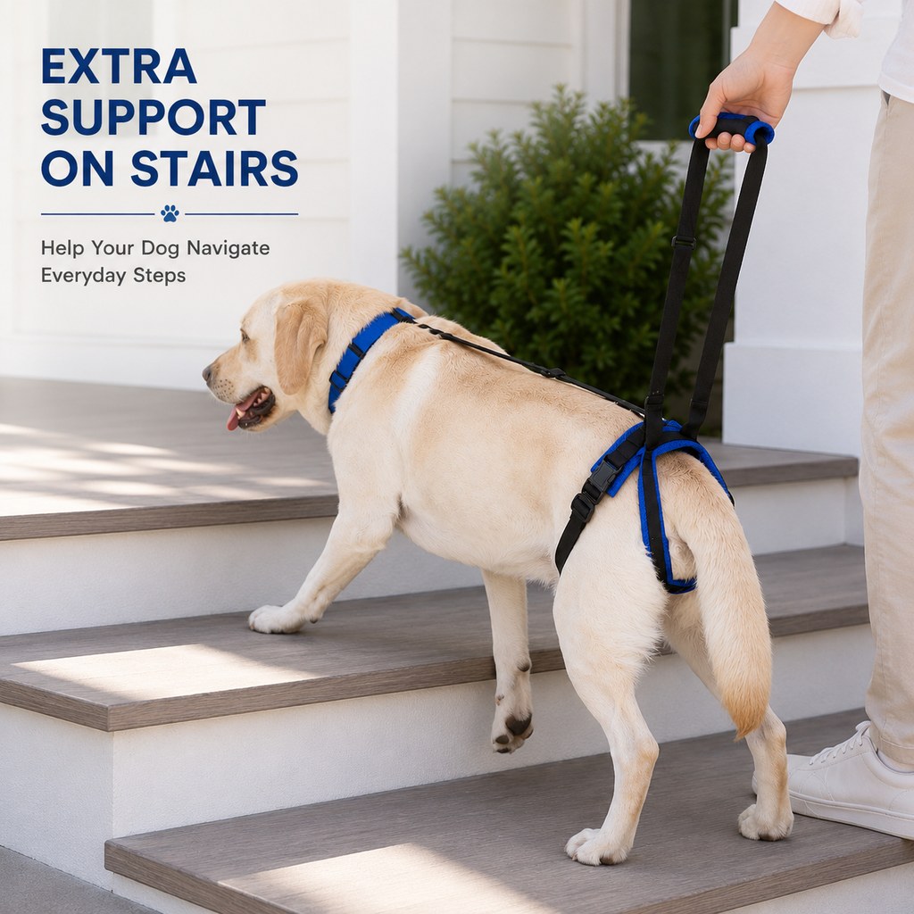 Adjustable Dog Rear Lift Support Harness - Hind Leg Assistance for Stairs, Car Entry & Daily Walks