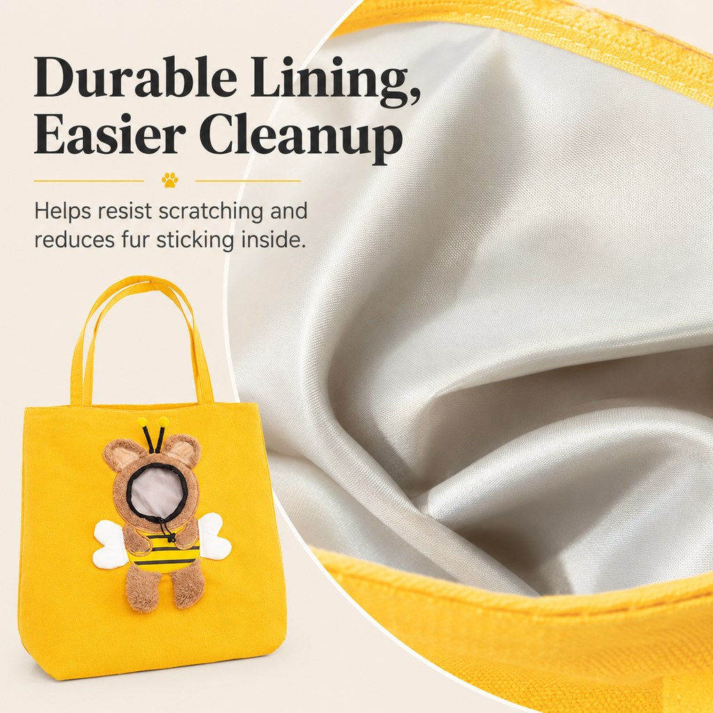 Head-Out Cat Carrier Tote for Walks & Vet Visits - Lightweight Canvas Pet Bag for Cats & Small Dogs