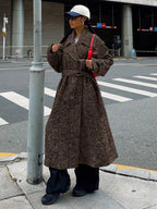 Herringbone Drop Shoulder Longline Coat