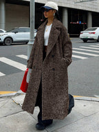 Herringbone Drop Shoulder Longline Coat