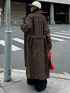 Herringbone Drop Shoulder Longline Coat