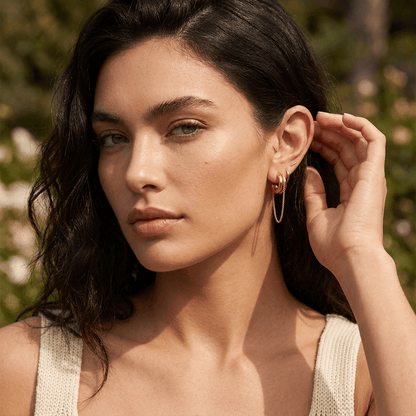 Gold Link Chain Hoop Earrings