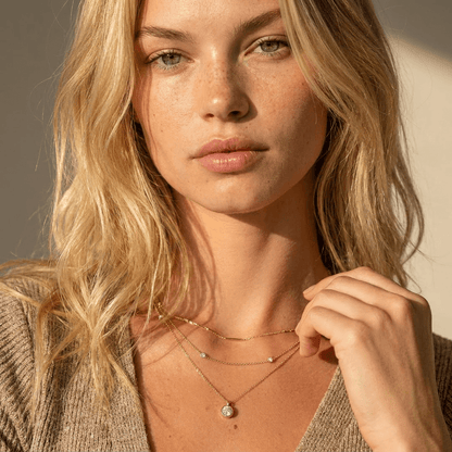 Dainty Round Bezel Pendant Necklace