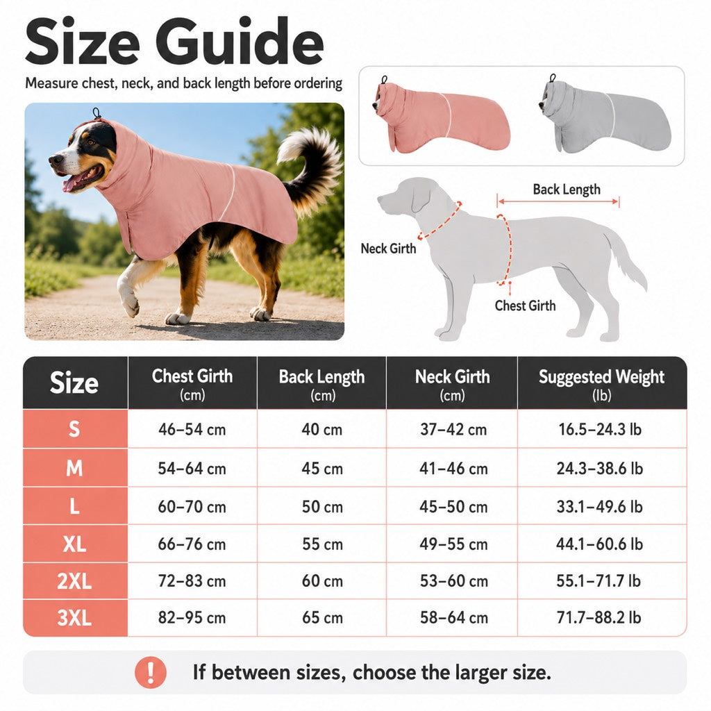 Hooded Dog Sun & Rain Cape for Summer Walks - Lightweight Neck-to-Back Coverage for Drizzle, Wind & Sunny Outdoor Days
