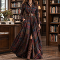 Antonia-Lane Plaid Maxi Dress