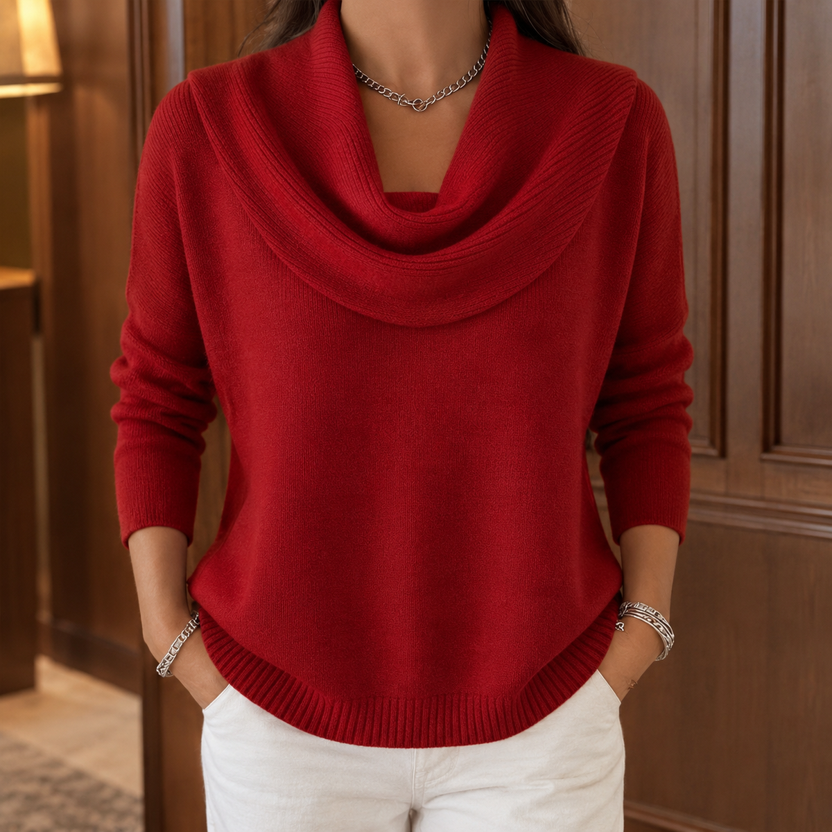 Cassia-Mae Draped Collar Sweater