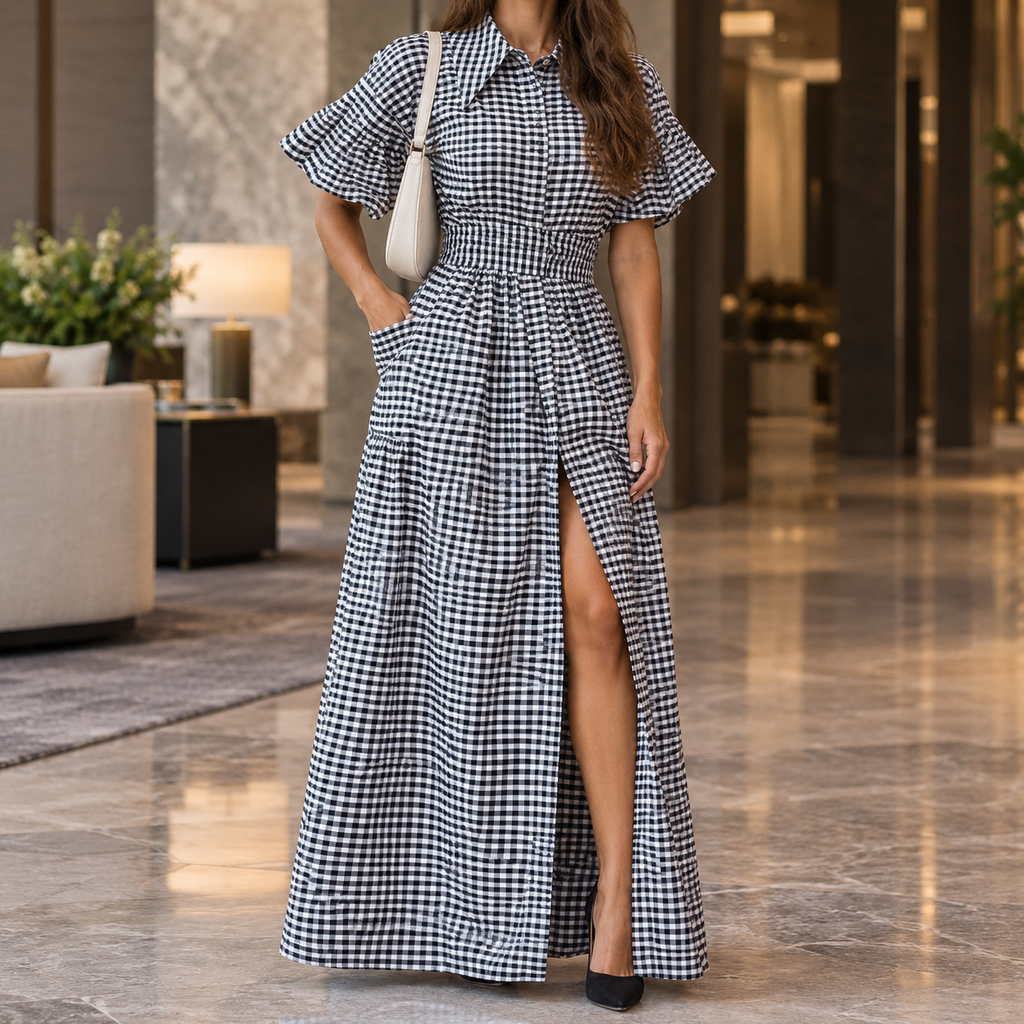 Delphine-Jane Gingham Maxi Dress