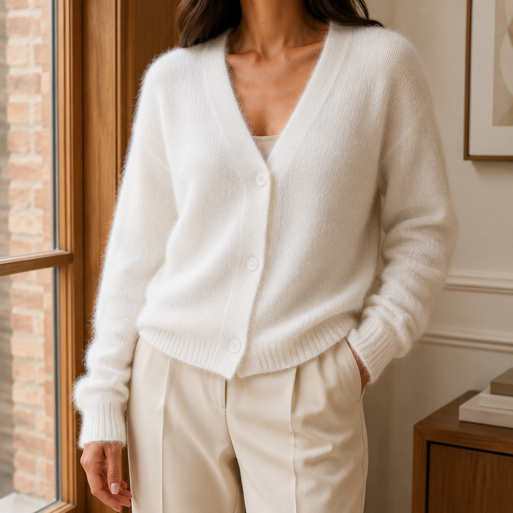 Clara-Pearl V-Neck Sweater