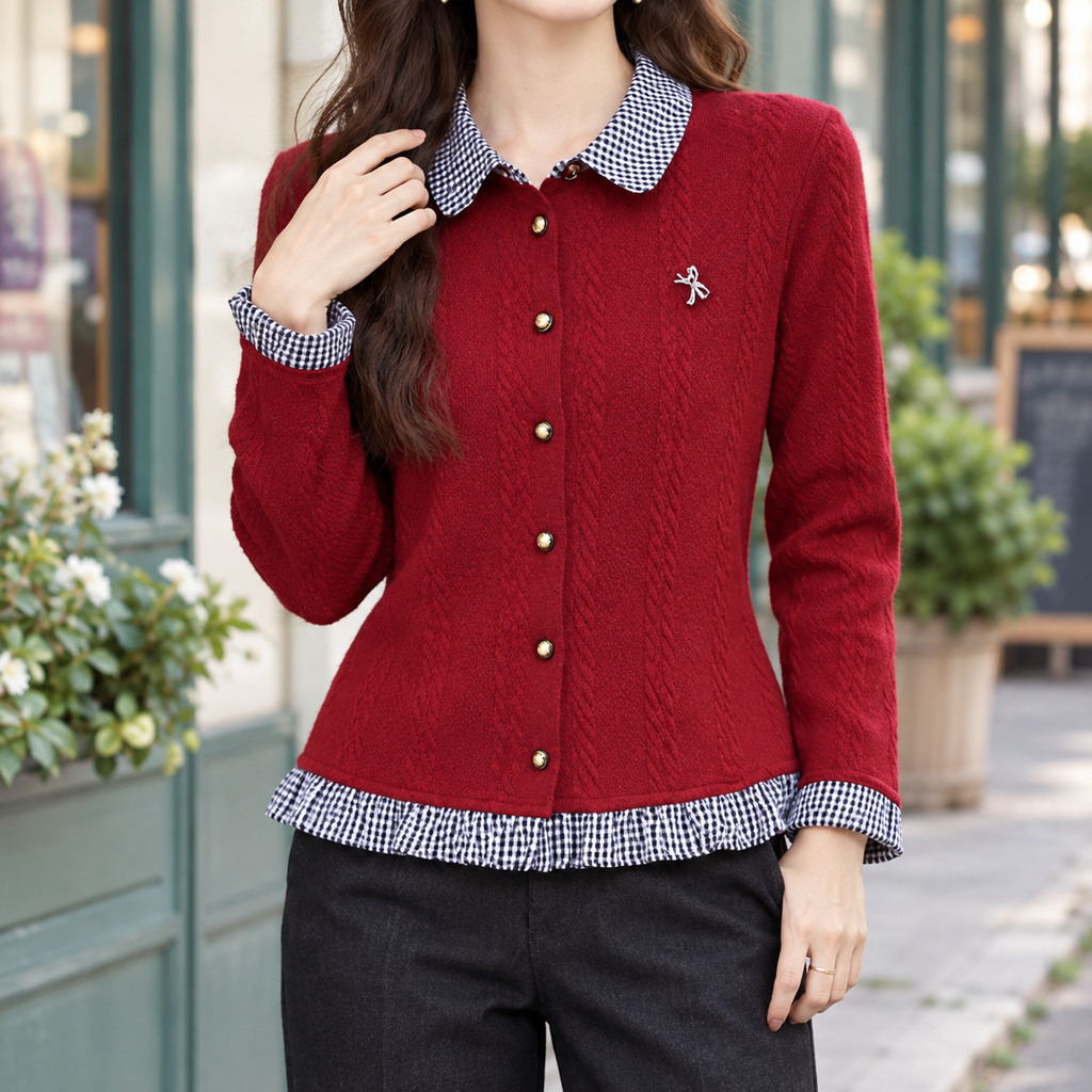 Albertine Checked Cardigan