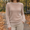Adrienne-Sage Sheer Knit Sweater