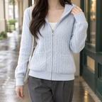 Geraldine-Lane Cable Knit Hoodie