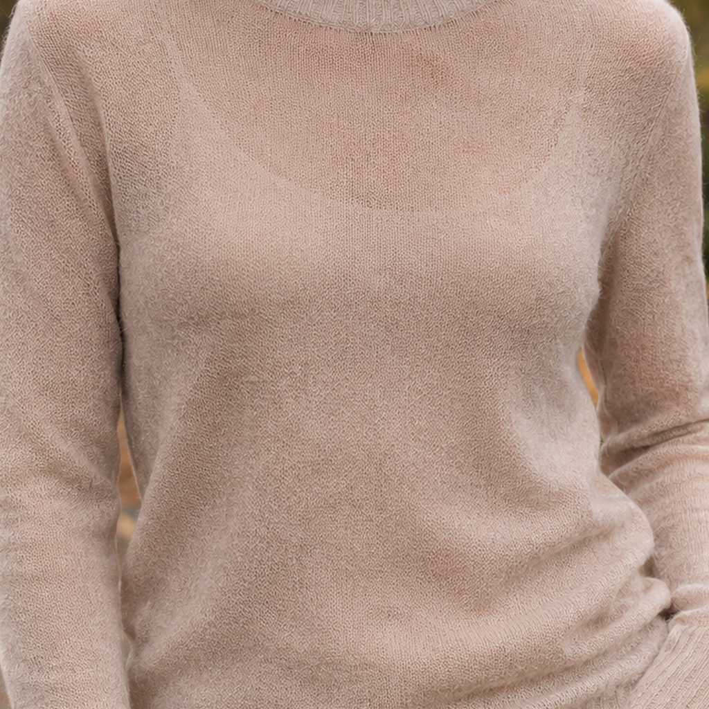 Adrienne-Sage Sheer Knit Sweater