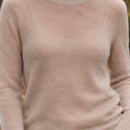 Adrienne-Sage Sheer Knit Sweater
