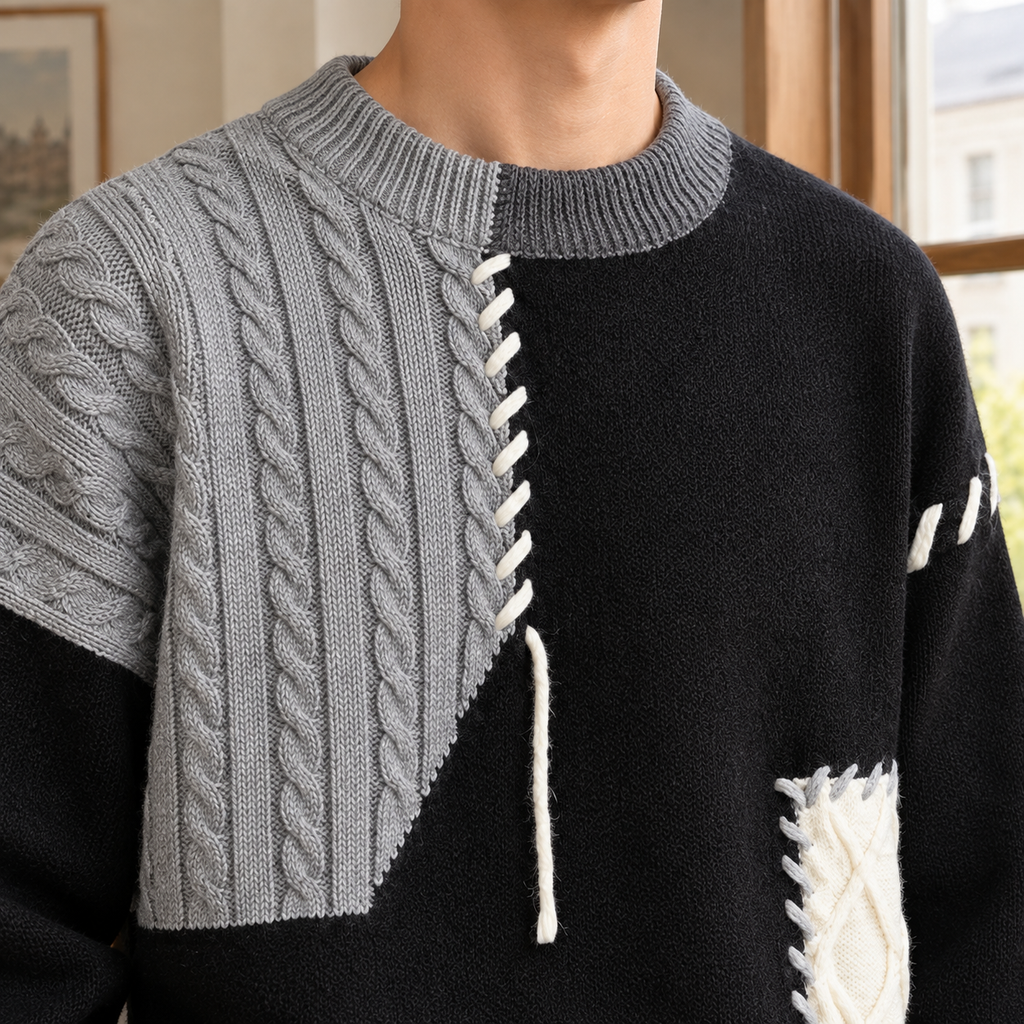 Archambault Patchwork Knit Sweater