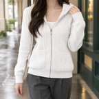 Geraldine-Lane Cable Knit Hoodie