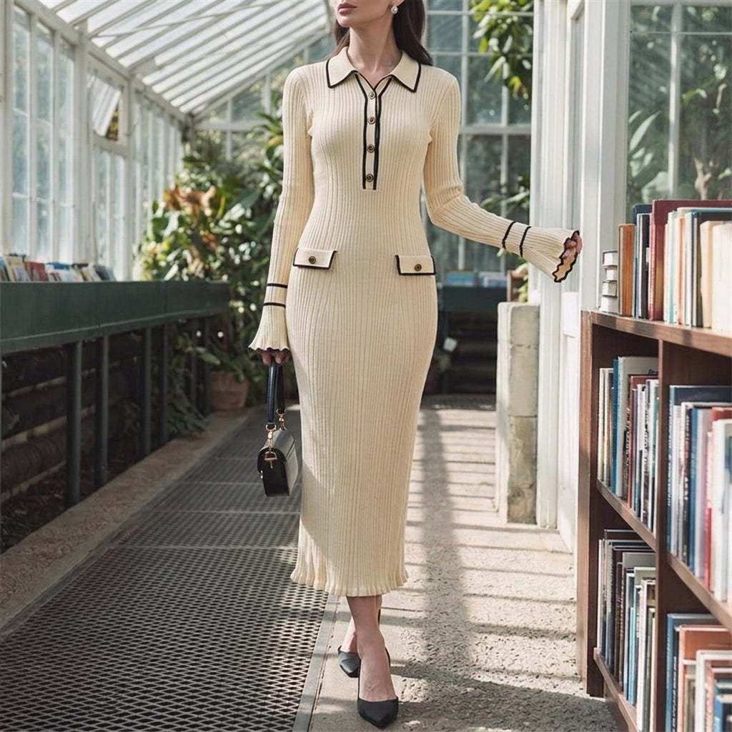 Amelie Contrast Knit Dress