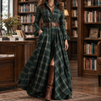 Antonia-Lane Plaid Maxi Dress