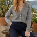Zelda-Louise Lace Cashmere Cardigan