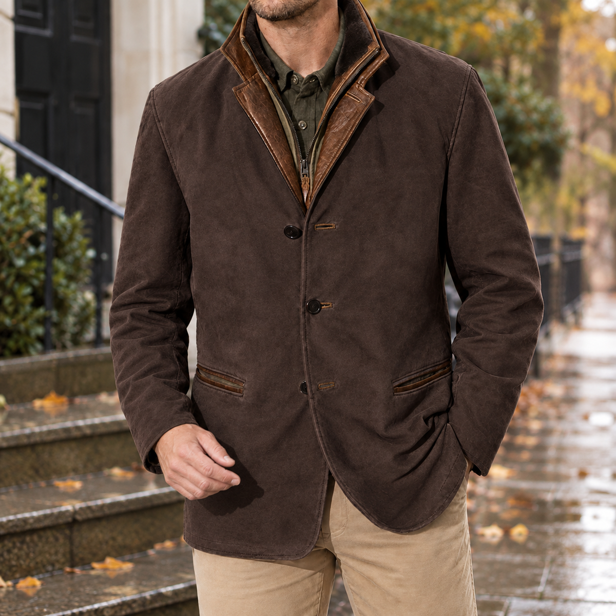 Adrian-James Layered Collar Jacket