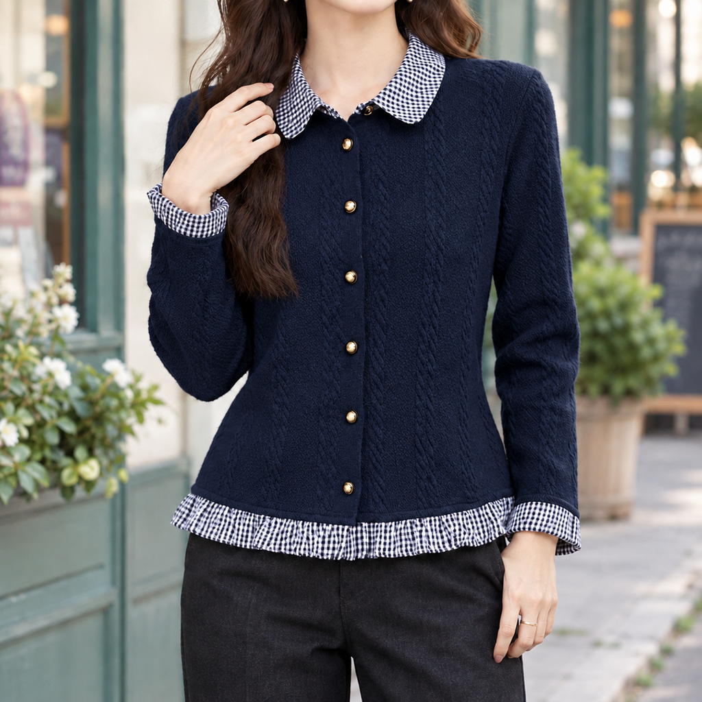 Albertine Checked Cardigan