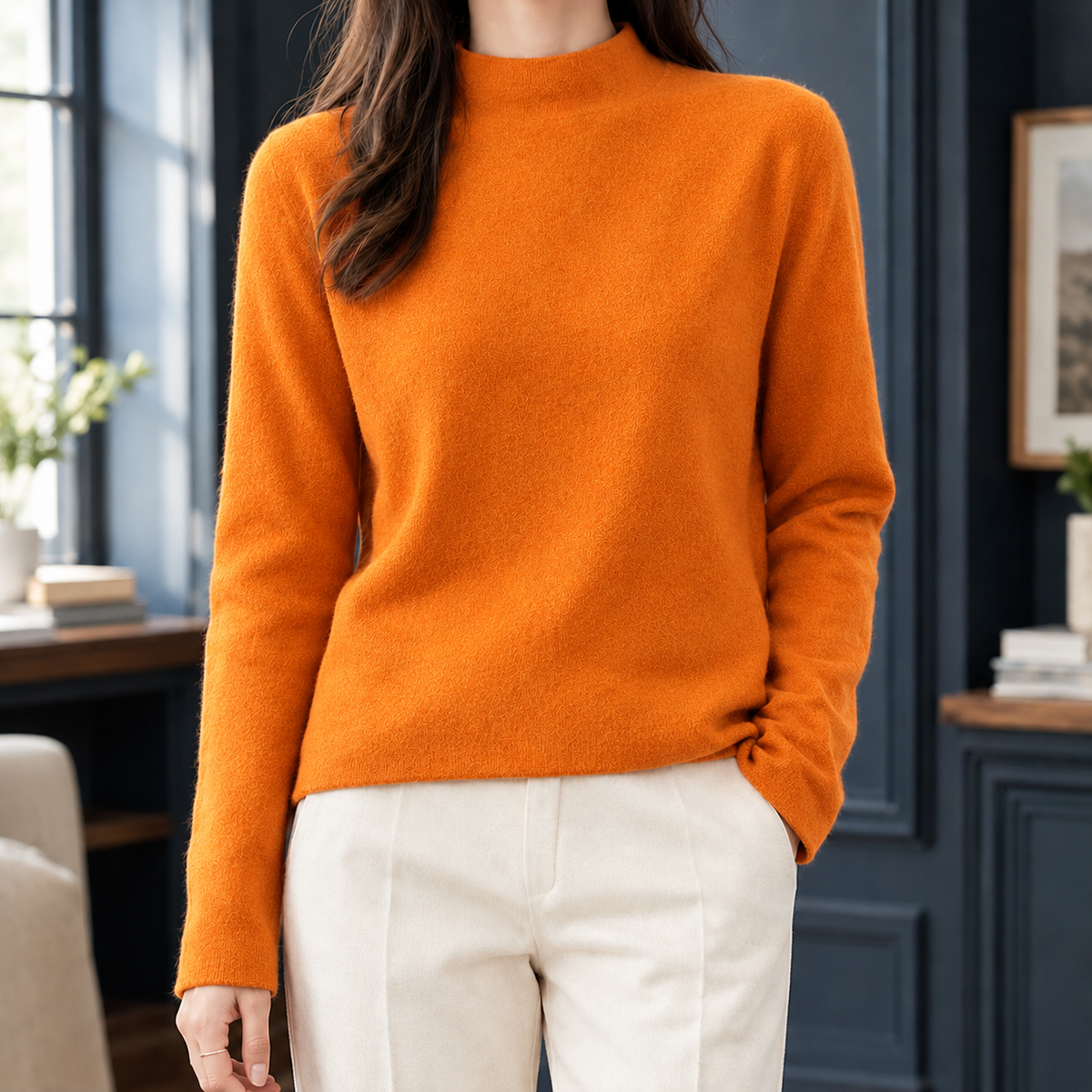 Adriana-Elise Mock Neck Sweater