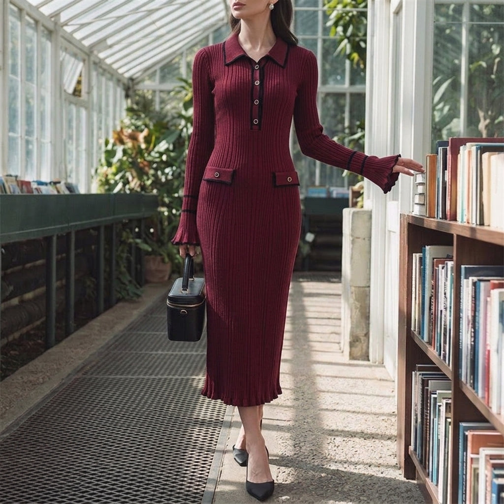 Amelie Contrast Knit Dress