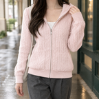Geraldine-Lane Cable Knit Hoodie