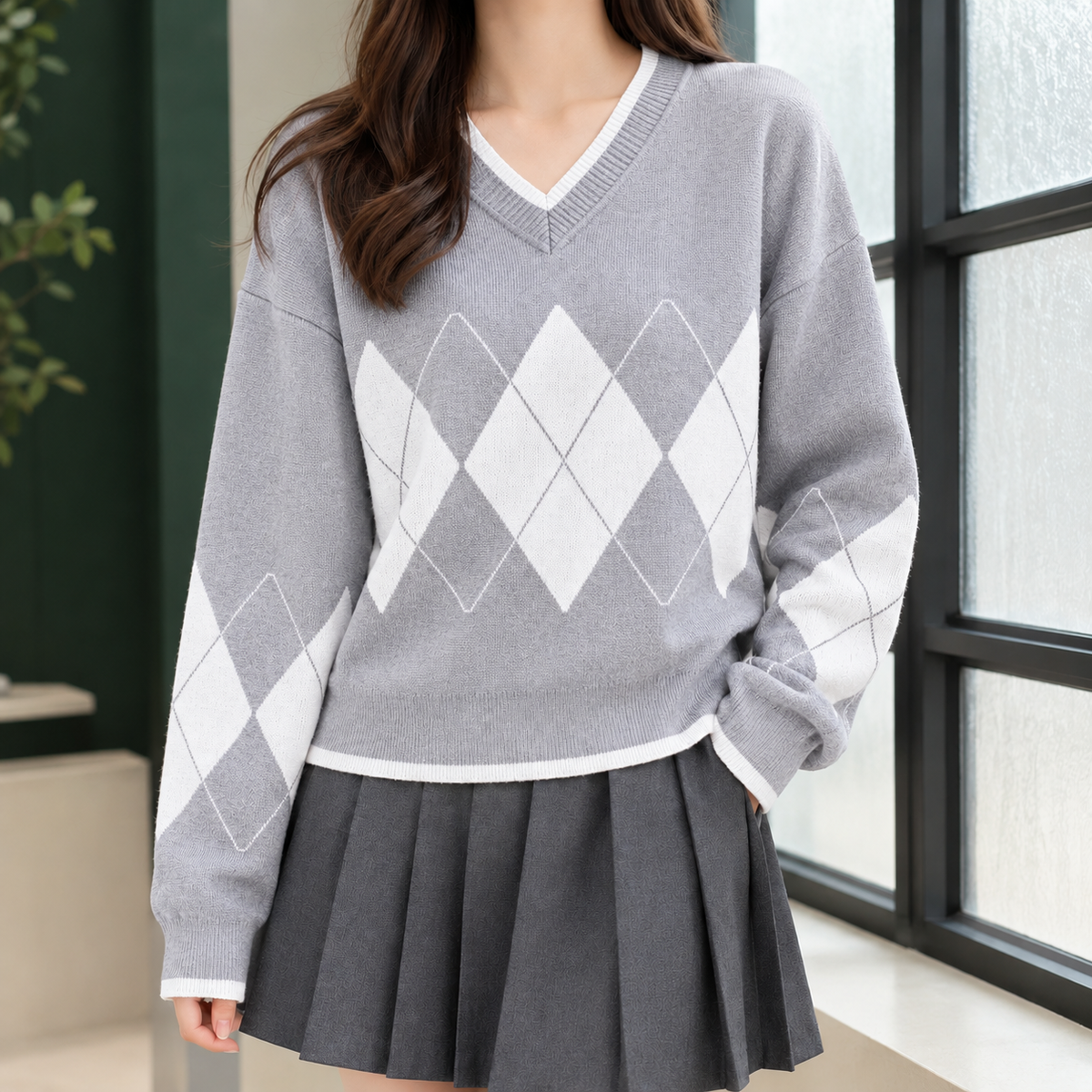 Alina-Elise Argyle Sweater