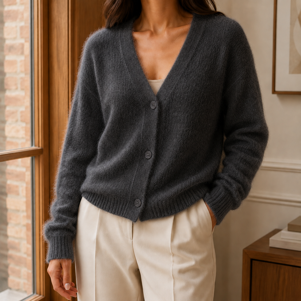 Clara-Pearl V-Neck Sweater