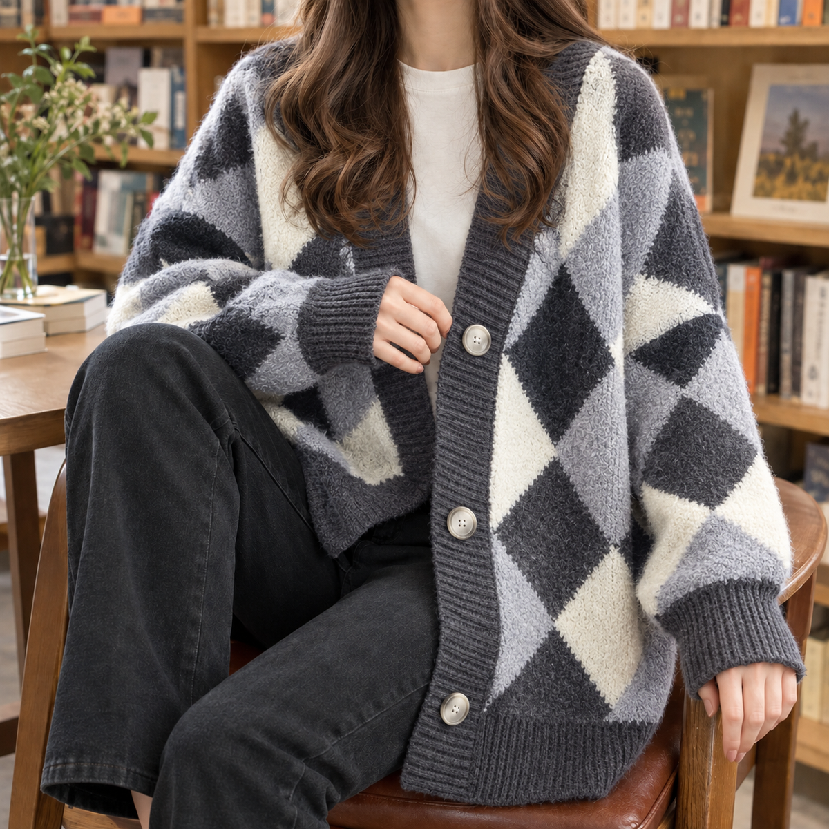 Clarisse Argyle Cardigan