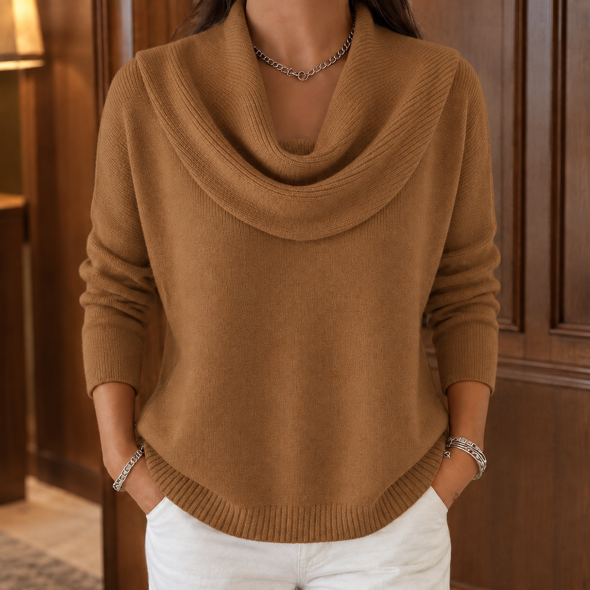 Cassia-Mae Draped Collar Sweater