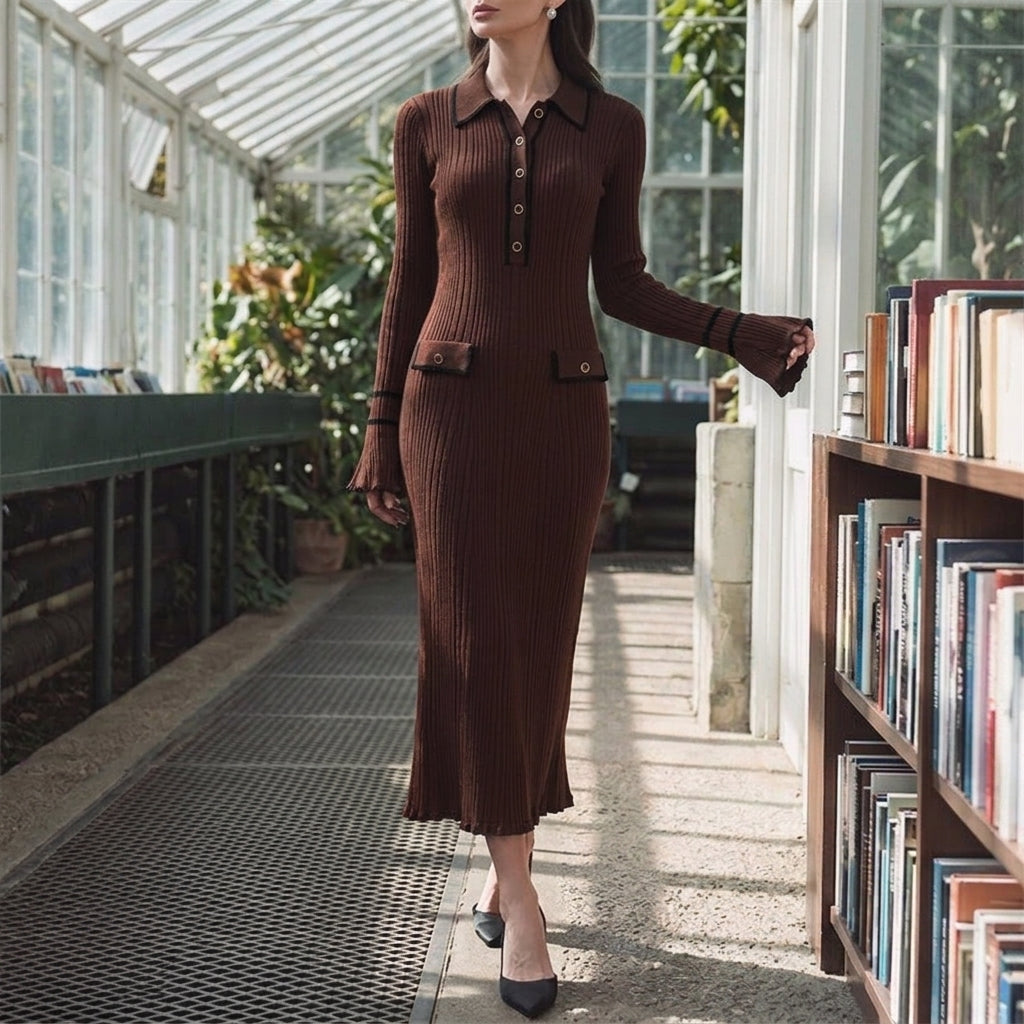 Amelie Contrast Knit Dress