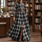 Antonia-Lane Plaid Maxi Dress