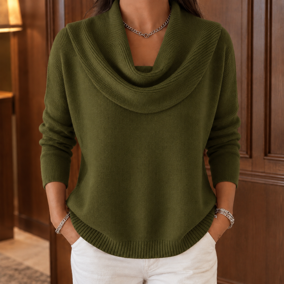 Cassia-Mae Draped Collar Sweater