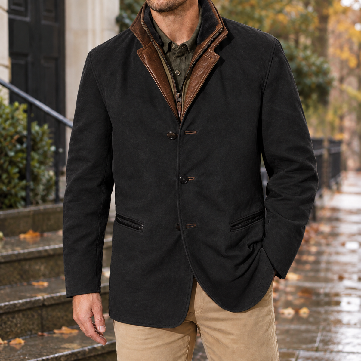 Adrian-James Layered Collar Jacket