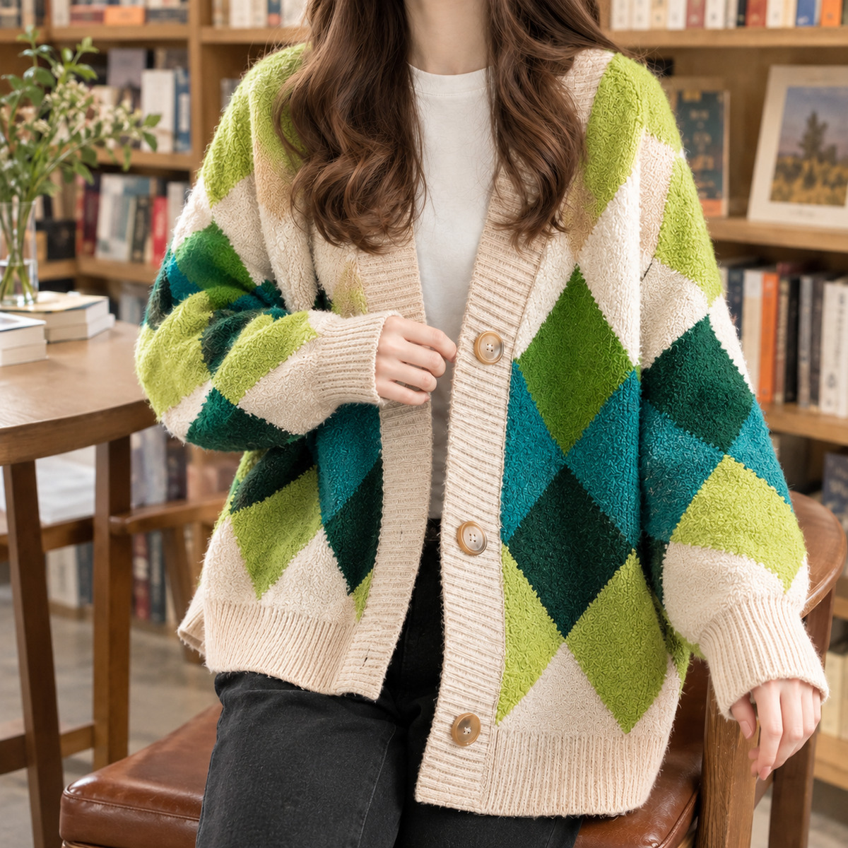 Clarisse Argyle Cardigan