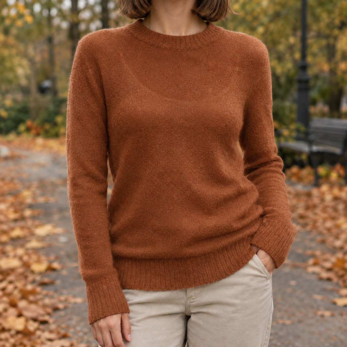 Adrienne-Sage Sheer Knit Sweater