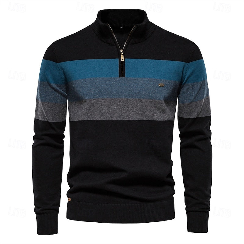 Ignatius Striped Quarter-Zip Sweater - image 2